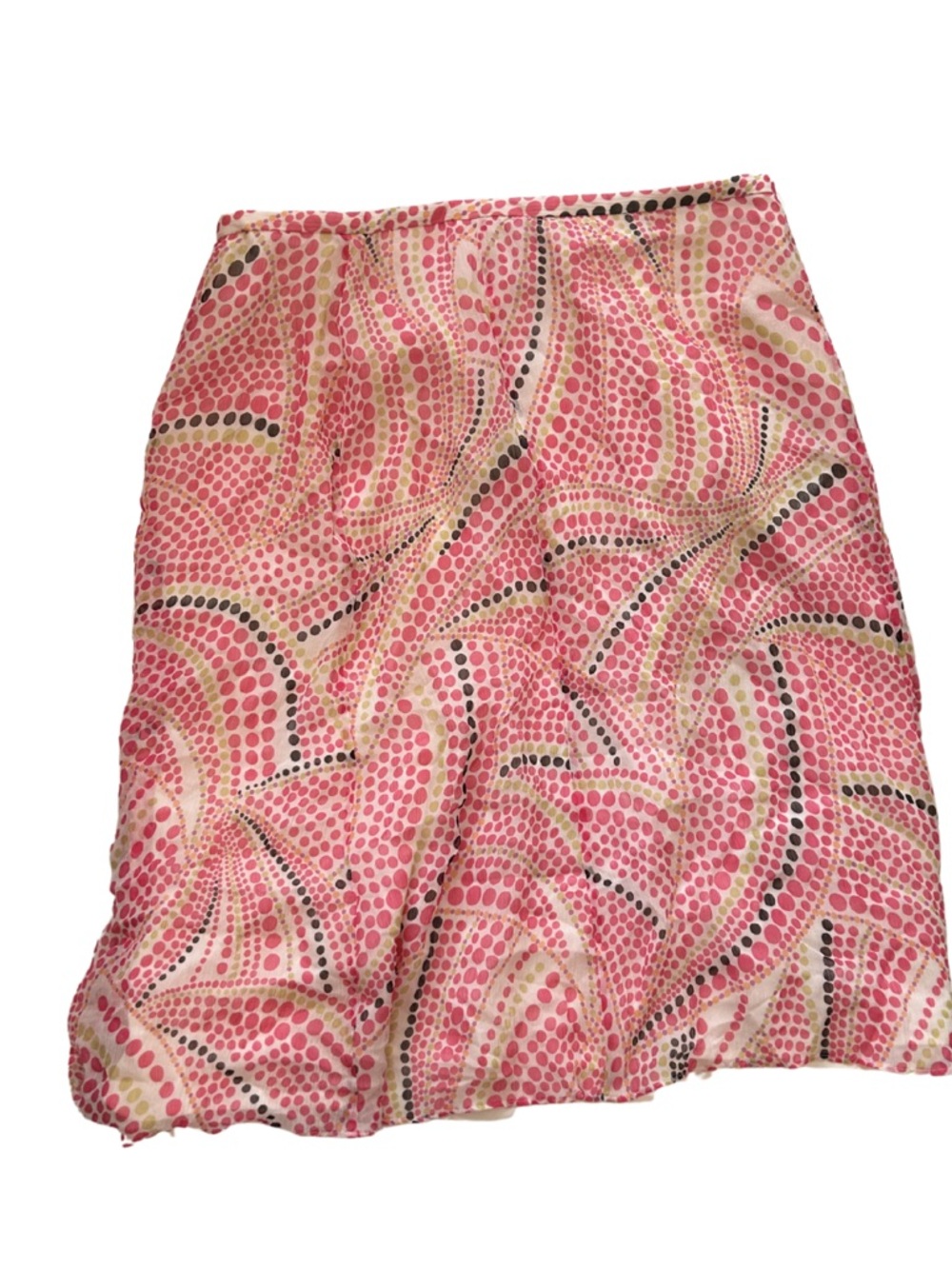 Talbots Pink and Black Polka Dot Silk Skirt